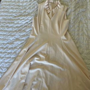 Calvin Klein Cream V-Neck Midi Gown
